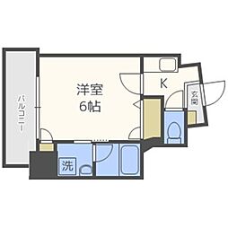 Luce新福島 1Kの間取図画像