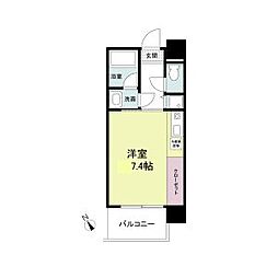 アーバングリーン神戸元町 6階ワンルームの間取り