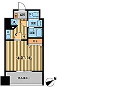 プライムアーバン門前仲町 1Kの間取図画像