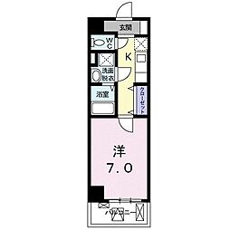 ロテュスパルク 1Kの間取図画像