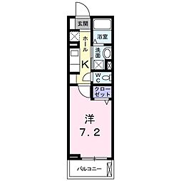 リヴィエール早稲田鶴巻 1Kの間取図画像