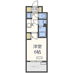 プレサンス野田阪神駅前ザ・プレミアム 1Kの間取図画像
