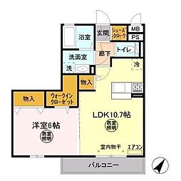 パークドプランタン　A 3階1LDKの間取り