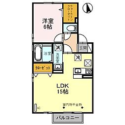 ＦＩＴ’Ｓ（フィッツ）　A 1階1LDKの間取り