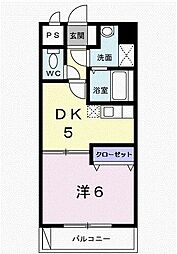 プレジデンシャル白山 4階1DKの間取り