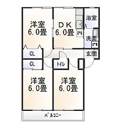 ライフインラグーン 3DKの間取図画像