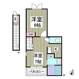 グランデ・ヒルズ 1LDKの間取図画像