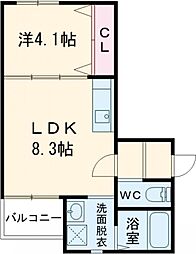 T-Regno Yame 1階1LDKの間取り