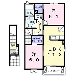 ソレイユオオサキ3 2LDKの間取図画像