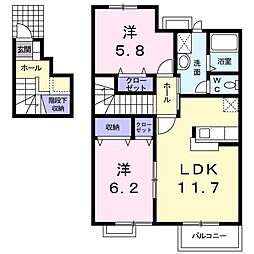 ジョイス・コーポA 2LDKの間取図画像