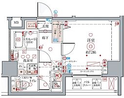 クレヴィスタ中野新橋 5階1Kの間取り