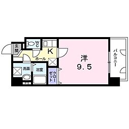 キャッスルメイト新町 1Kの間取図画像