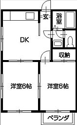 シトラス・エス 2DKの間取図画像