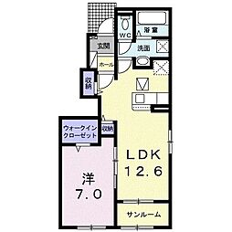 MTIハイツ4 1LDKの間取図画像