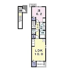 MTIハイツ5B 1LDKの間取図画像