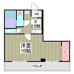 アリビオ 1Kの間取図画像