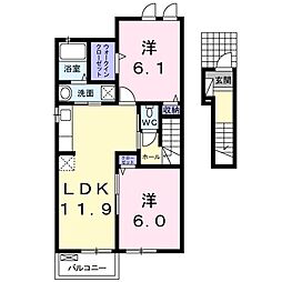 エアリーヒルズ1 2LDKの間取図画像