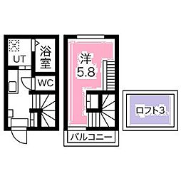 casa figliola (カーサ フィッリョーラ) 1階1Kの間取り