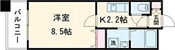 オルゴグラート鶴見 1Kの間取図画像