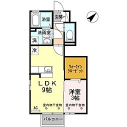D-room蓮町 1LDKの間取図画像