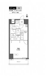 プライムアーバン千住 7階1Kの間取り