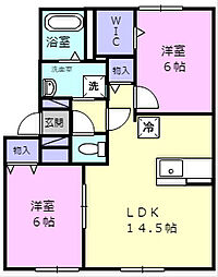 セジュール拓勇 2LDKの間取図画像