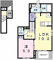 アクティブ南高江 1LDKの間取図画像