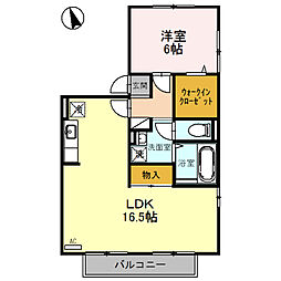 フォレストB 1LDKの間取図画像