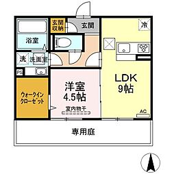 グランフォレM2 1LDKの間取図画像