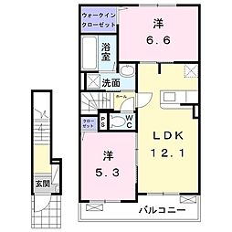 セレーノセカンド 2LDKの間取図画像