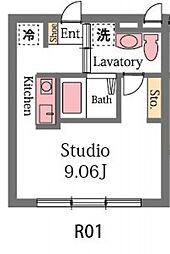 gardenia ワンルームの間取図画像
