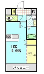 トレステーラ顕徳 1LDKの間取図画像