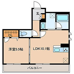 avenir 1LDKの間取図画像