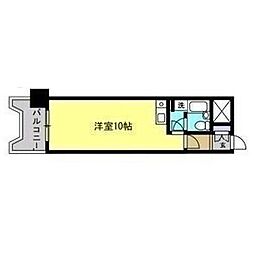 朝日プラザエザース中央2 ワンルームの間取図画像