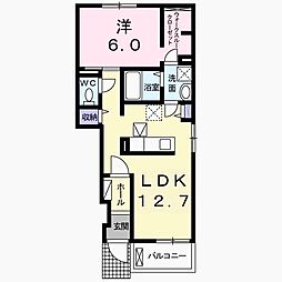 コリーナ　ディ　ヴェルデ　2 1階1LDKの間取り