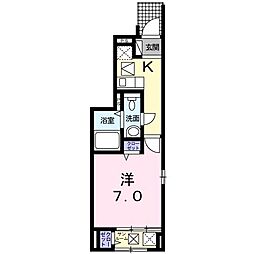 サンライズ 1Kの間取図画像