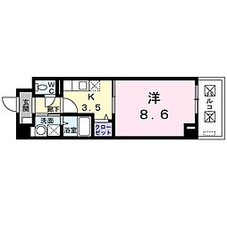 ローズガーデン 1Kの間取図画像