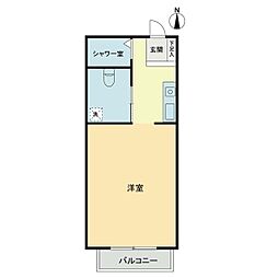 MKドリーム 1階ワンルームの間取り