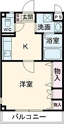 ハートフル・オカ 1DKの間取図画像