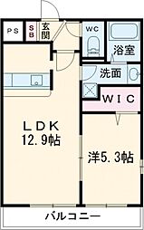 アクアクロス光の森 1LDKの間取図画像