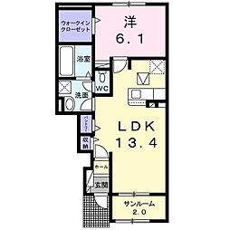 サンシャインタウン2 1LDKの間取図画像