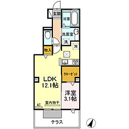 銀杏 1階1LDKの間取り