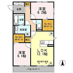 グランコンフォートA 2LDKの間取図画像