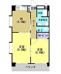 アトモビル 2DKの間取図画像
