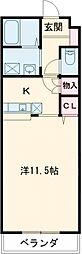 キャロット ワンルームの間取図画像
