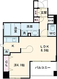 ワコーレ三宮ランドマークシティ 5階1LDKの間取り