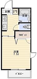 メゾンドピリアー 1階1Kの間取り