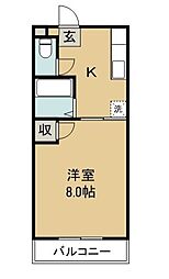 スターハイツ 1Kの間取図画像