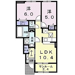 Ｂｏｓｃａｔｏ　Ｅ．IV 1階2LDKの間取り