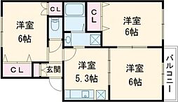 ウエストアネシス壱番館 3Kの間取図画像